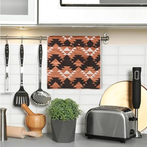 Western Kitchen Towels Set of 2 – 16x24 Inch Aztec Boho Hand Towels, Super Absorbent Microfiber Dish Cloths for Kitchen, Bath, RV & Camping, Gifts for Women - color: Western-1 Aztec
