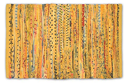 DII Chindi Home Collection Handwoven Multicolor Area Rag Run, 4x6', Mustard Yellow - color: Mustard Yellow, size: 4' x 6' (Rectangular)