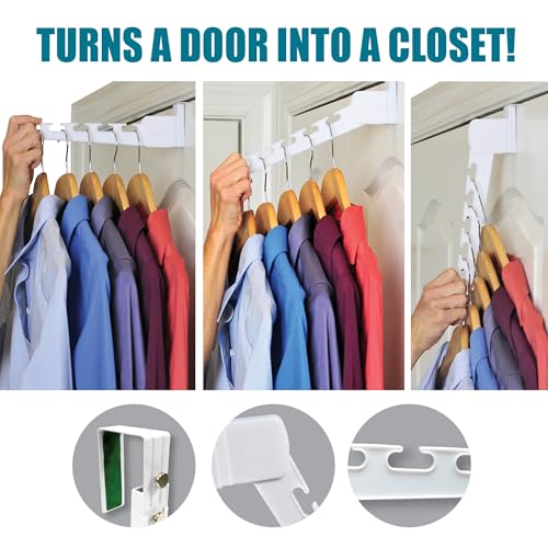 Over The Door 2-Pack Organizer for Clothes Hangers, Space-Saving Cascading Hanger Hooks, White - size: 2-Pack
