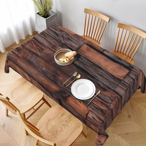 Wood Rectangle Tablecloth Washable Table Cloth 60x90 Inch Table Cover Waterproof for Decoration Kitchen Dining Room - color: Wood