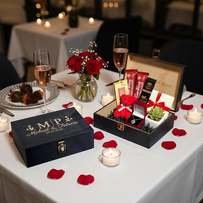 Personalized Anniversary Memory Box Custom Engraved Wooden Keepsake – Rustic Romantic Gift Box for Couples, Him & Her – Wedding, Proposal & Milestone Love Memento - style: 6. Anniversary Designs