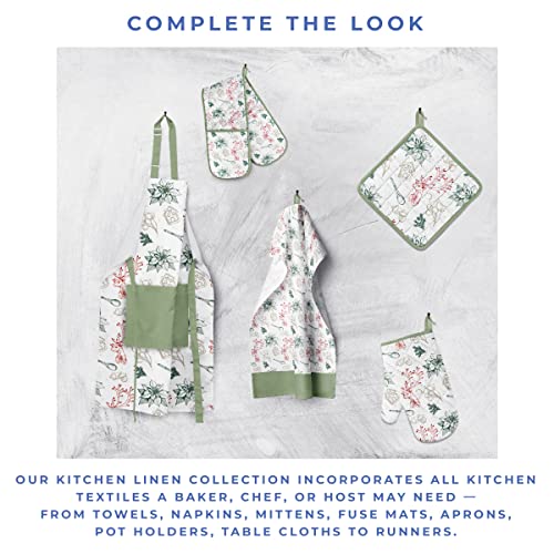 Kitchen Towels Set of 2 - Super Soft, Absorbent Dish Cloths for Drying Dishes - 100% Cotton 20 x 28 Inches Quick Dry Tea Towel with Hanging Loop (North Pole Print)