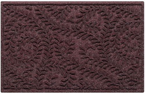 WaterHog Boxwood Front Door Mat Indoor Outdoor Entrance, All-Weather Mats | Heavy Duty Outdoor Doormats, Non-Slip Rubber Backing, Dirt & Moisture Trapper, Low Profile, Made in USA, 23"x36", Bordeaux - color: Bordeaux, size: Medium 23"x36" (2’x3’)