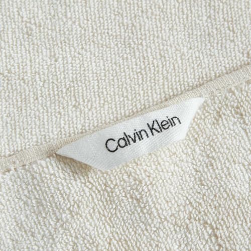 Calvin Klein - Bath Towels, Soft & Absorbent Bathroom Essentials, Zero Twist Construction, Oeko-Tex Certified (Entwine Solid Natural, 3-Piece) - color: Entwine Solid Natural, size: 3 Pack
