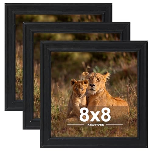 8x8 Picture Frame set of 3, 8 x 8 Square Wall Gallery Poster Photo Frame black for Wall Hanging or Tabletop, Wall Mounting Horizontally or Vertically,best gift - color: Black-3PCS, size: 8X8in