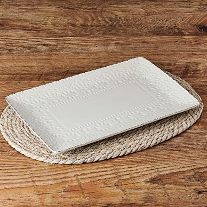 Pfaltzgraff Chateau Serve Platter, 14.25 Inch, Blue and White,Cream - style: Serve Platter
