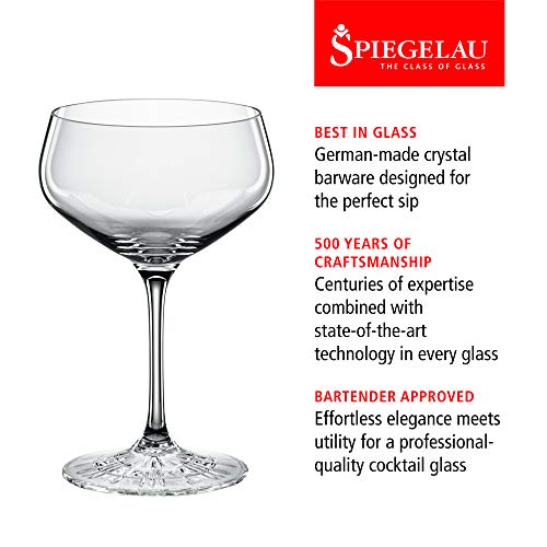 Spiegelau Perfect Coupette Glasses, Crystal Clear Cocktail Glasses, Elegant Glassware for Wedding Gifts, Anniversary, Housewarming, Home Bar, Hosting Essentials, 8.3 oz, Set of 4 - style: Coupette Glasses