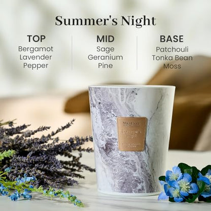 M&SENSE Extra Large Summer Candle 35oz 150H Summer Night Scented Candle, 3 Wick Highly Scented Jar Candle, XL Candles Gift for Stress Relief, Meditation, Yoga - color: SummerNight, size: Large