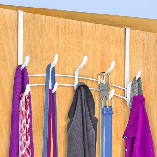 LYNK Professional® Home™ Over the Door Hooks - 10 Hook – Over the Door Coat Rack - Over the Door Hanger - Hanging Towels or Clothes - Bathroom, Bedroom, Laundry Room - Lifetime Ltd. Warranty, White - color: White, size: 10 Hooks Meridian