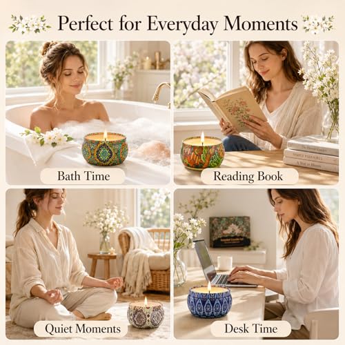 Scented Candles Gift Set, 12 Pack Soy Wax Aromatherapy Candles | 12 Scents, Gift Box Included, Travel Tin Design, Home Fragrance, Relaxation & Self Care, Birthday & Housewarming Gifts - color: Classic Candles-12 Pack