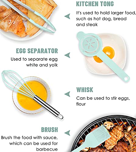 Kitchen Utensils Set-12 Pieces Silicone Cooking Utensils Set (Dishwasher Safe) 392°F Heat Resistant Spatula Set,Kitchen Utensil Set for Nonstick Cookware,Best Kitchen Tools with Holder | Dishwasher Safe 392°F Heat Resistant Spatula Set Kitchen Utensil Set
