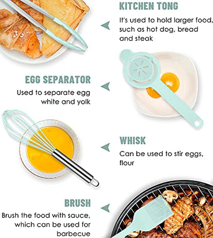 Kitchen Utensils Set-12 Pieces Silicone Cooking Utensils Set (Dishwasher Safe) 392°F Heat Resistant Spatula Set,Kitchen Utensil Set for Nonstick Cookware,Best Kitchen Tools with Holder | Dishwasher Safe 392°F Heat Resistant Spatula Set Kitchen Utensil Set