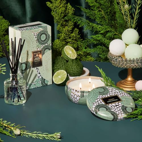 Voluspa White Cypress,Large Candle Jar,18 Ounce,100 Hour Burn Time, & Coconut Wax for Clean Burning,Handcrafted in the USA - color: 17 - White Cypress