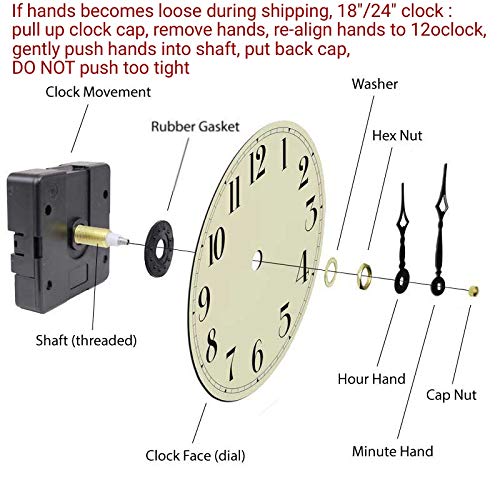 Oldtown Farmhouse Metal & Solid Wood Noiseless Wall Clock (Whitewash, 18-inch) - color: Whitewash, size: 18-inch