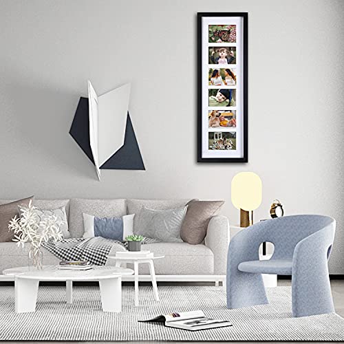 Adeco Decorative Handcrafted Wood Wall Hanging Collage Picture Frame with 6-3.5 x 5 Inch Openings - color: 6 Opening