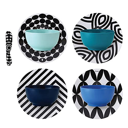 French Bull Melamine Small Bowls, 6-Piece Set, Small Serving Bowl – Snack, Condiment, Dip, Dessert, Ice Cream – Shatter Proof, Food-Safe, BPA Free, Dishwasher Safe, 5.5” 22 oz - Shades of Blue - color: Shades of Blue, size: 5.5" Small Bowls set of 6