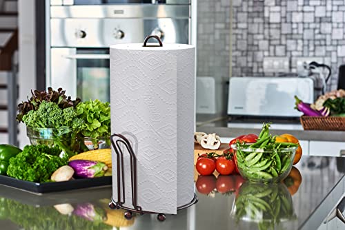 Simple Houseware Paper Towel Holder for Kitchen Countertop, Bronze - color: Bronze