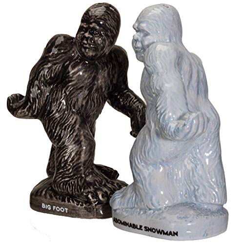 Pacific Giftware Big Foot Ceramic Salt and Pepper Shakers Set Funny Sasquatch Mythical Creature Tabletop Kitchen Accessory Hand-Painted Novelty Collectible Gift 5"H