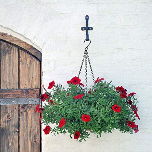 Hotop 8 Pcs Metal Hanging Chains with Ceiling Hooks, Garden Plant Hangers for Hanging Bird Feeders, Billboards, Chalkboards, Basket, Planters, Lanterns, Wind Chimes, Chain Hook DIY(16.38 Inch,Black) - color: Black, size: 16.38 Inch