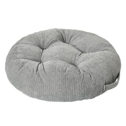 Floor Pillow Cushion with Handle for Adults Women Men | Large Meditation & Sitting Cushion Pillow for Tatami, Living Room, Yoga (1, Gray, Round, 22" x 22" x 6") - color: Gray, Round