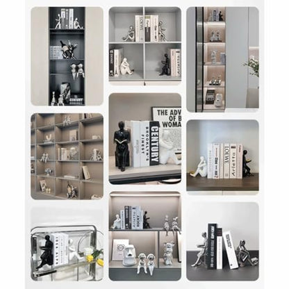 Book Stoppers Unique Decorative Reader Bookends Home Office Books Shelves Stoppers Holder Creative Desktop Ornaments Ceramic 1Pair/2Piece Home Decor