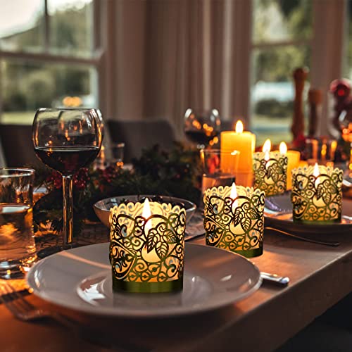 48PCS Votive Candles Holders Wraps, Gold Tea Light Candle Fairy | Home Decoration(no Bottom) - color: Gold