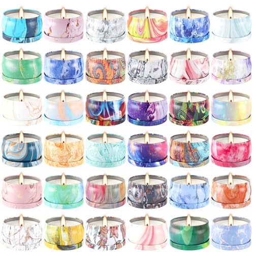 36 Packs Scented Candles Gift Set, Fragrances Candle for Women, 2.5 OZ Portable Jar Candle for for Spa, Yoga, Bath, Aromatherapy, Stress Relief. - color: 36Pack-Painting