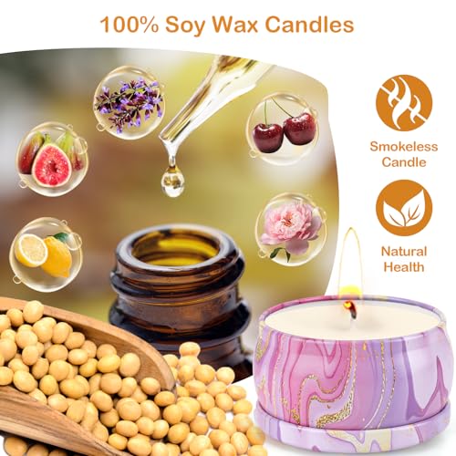 Candles Gifts for Women, 6 Pack Scented Candles for for Home Scented, Natural Soy Wax Aromatherapy Candle Gift Set for Christmas, Friends Birthday, Mothers Day, Teacher Appreciation Gifts