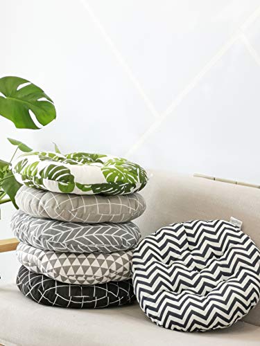 vctops Bohemian Soft Round Chair Pad Garden Patio Home Kitchen Office Seat Cushion Grid Blue Diameter 16" - color: Grid Blue, style: Diameter 16 Inch
