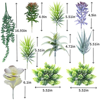 COTSEN 25 Pcs Artificial Succulent Plants Fake Succulents Assorted Unpotted Suitable for Office Garden Interior Decor