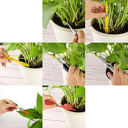Haofy 13PCS Mini Gardening Tools Set for Succulents Planting Transplanting Tool Kit with Stainless Steel Scissor Tweezers Brush for Bonsai Indoor Plants