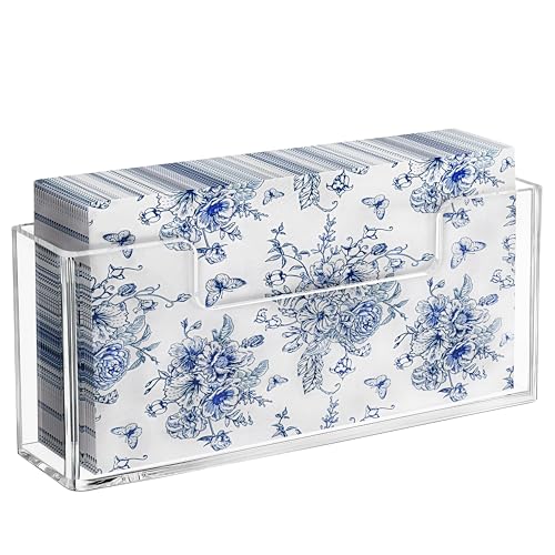 HBlife Acrylic Guest Towel, Paper Napkin Holder for Bathroom - Clear Waterproof Vertical Stand, Disposable Paper Hand Towel Dispenser, Modern Table Tray for Kitchen, Home, Hotel, Office - color: Clear Guest Towel Holder (1 Pack)