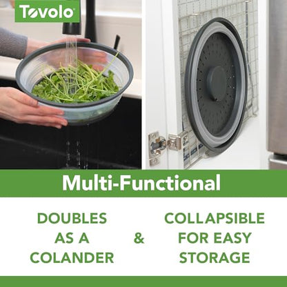 Tovolo Collapsible Microwave Splatter Cover, Charcoal Gray, Medium 10.5" in - color: Charcoal, size: Medium (10 inch)