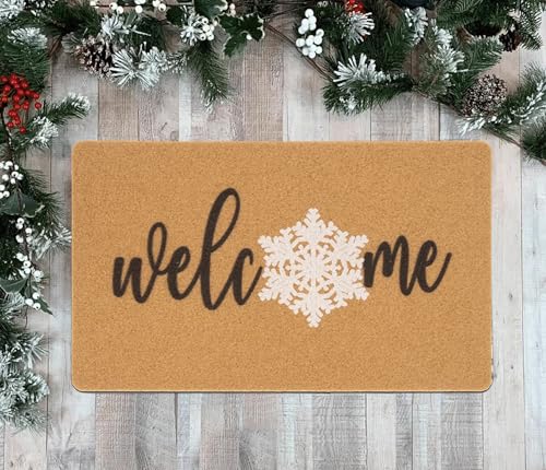Winter-Snowflake Welcome-Doormat Outdoor-Entrance - Decorative Door-Mats - color: Snowflake, size: 1'5" x 2'5" (Rectangular)