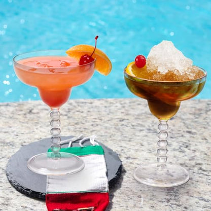 TOPZEA Acrylic Margarita Glasses Set of 4, 13.5 oz Shatter-proof Plastic Daiquiri Cocktail Cup, Unbreakable Martini Champagne Coupe Glasses Drinkware for Poolside, Bar, Party, BPA-free, Reusable