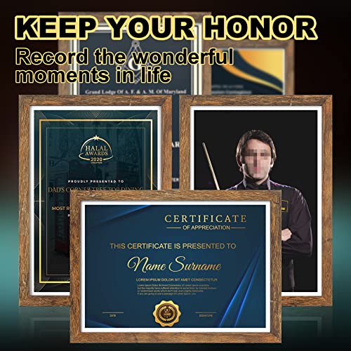 A4 Certificate Frame Set, Set of 6 Wood Picture Frame with High Definition Plexiglass, Rustic A4 Photo Frame Suitable for Wall-Mounted Composite Wood Picture Frames (brown) - size: A4 (8.27 x 11.69 inches)