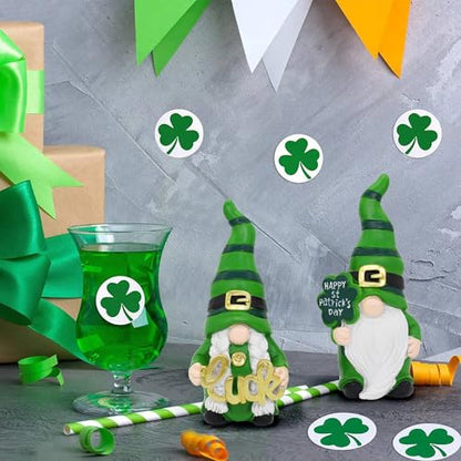 Uniboho St Patricks Day Decorations St Patricks Day Decor Gnomes Green Irish Leprechaun Figurine for St Patricks Day Decorations Indoor St. Patrick's Day Gifts