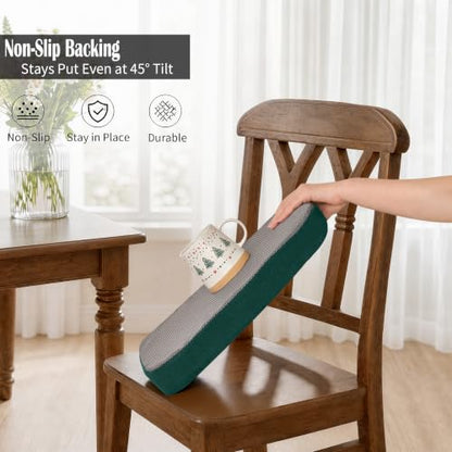 Dining Chair Cushions, Hunter Green, 17"x16", Set of 6 |2'' Thick Cooling Gel High-Density Foam, Ties and Non-Slip Bottom, Removable Washable Cover, For Dining and Kitchen - color: Hunter Green, size: 6 Count (Pack of 1)