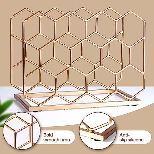 14 Bottle Countertop Wine Rack - Freestanding Modern Gold Metal Wine Rack - Tabletop Wine Holder Stand for Cabinet, Pantry, Wine Bottle Storage…… - color: Gold