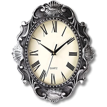 AYRELY® 14 Inch Oval Rustic Wall Clock, Wall Clocks Battery Operated, Country Style Silent Non Ticking Clock, Decorative for Kitchen, Home, Living Room, Farmhouse, Bedrooms