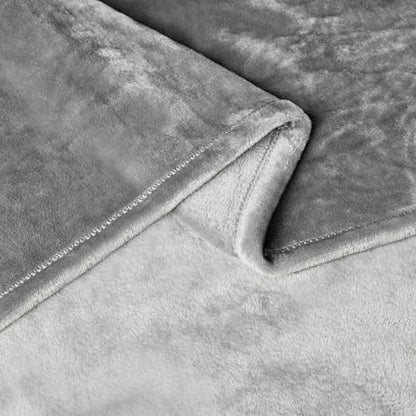Amazon Basics Soft Fleece Throw Blanket, Ultra-Soft Flannel Fleece, Warm Cozy for Couch Sofa Bedroom, Fade-Resistant, 50 x 60 Inches, Gray - color: Dark Grey, size: 50 x 60 inches