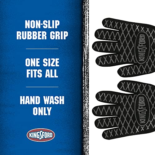 Kingsford Heat-Resistant BBQ Grill Gloves, Five Finger, 2 Count Pair | Protects hands from extreme temperatures, textured grip for secure hold, sold as a set of two