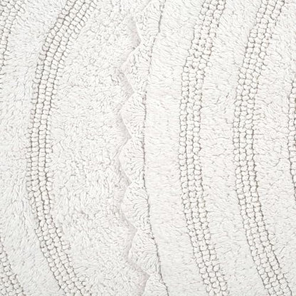 Royal Blaze Crochet Bath Rug 100% Cotton Reversible, 2Pcs 18”x26” White Oval Bath Mat, Washable Plush Bathroom Rug, Tufted Loop Design with Quick-Dry Technology, Machine Washable - color: Soft White, size: 18"x26" + 18"x26" Oval