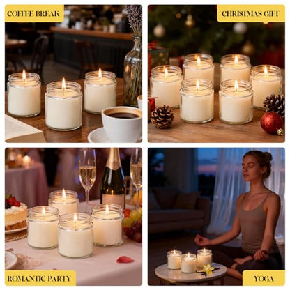 24 PCS 4oz White Soy Wax Candles, Classic Vanilla Scented Candle Gift Set | Warm & Cozy Bulk Favors for Weddings, Housewarming, Holiday Parties | Relaxing Home Fragrance. - color: Vanilla