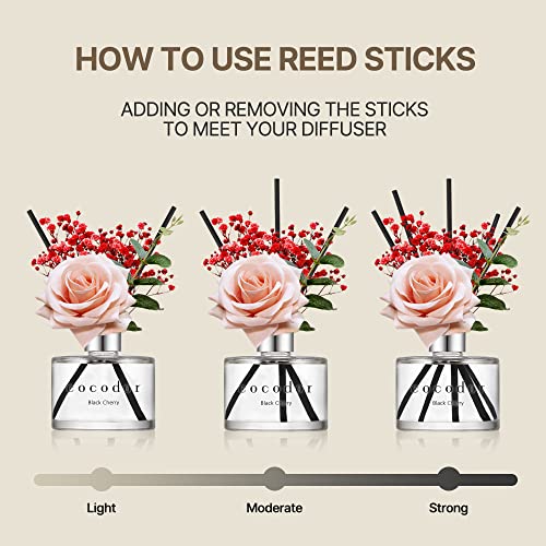 COCODOR Rose Flower Reed Diffuser/April Breeze/6.7oz(200ml)/1 Pack/Reed Diffuser, Reed Diffuser Set, Oil Diffuser & Reed Diffuser Sticks, Home Decor & Office Decor, Fragrance and Gifts - size: Rose/6.7Ounce/1Pack