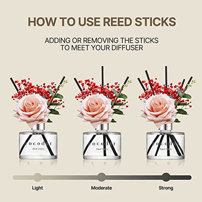 COCODOR Rose Flower Reed Diffuser/April Breeze/6.7oz(200ml)/1 Pack/Reed Diffuser, Reed Diffuser Set, Oil Diffuser & Reed Diffuser Sticks, Home Decor & Office Decor, Fragrance and Gifts - size: Rose/6.7Ounce/1Pack