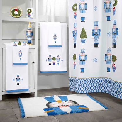 Avanti Linens - Fingertip Towels, Soft & Absorbent Cotton Velour, Christmas Decorations, Set of 4 (Nutcracker Trellis Collection)