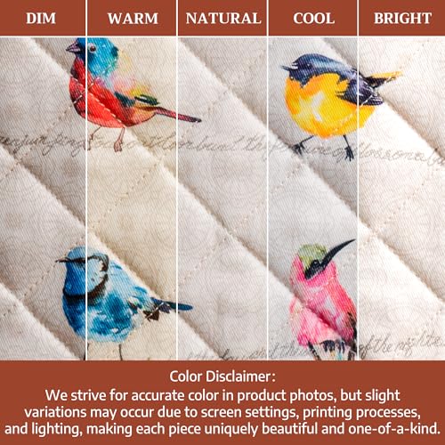 Maison d' Hermine Birdies On Wire 100% Cotton Pot Holder, 8 - inch by 8 - inch. | Heat Resistant Hot Pads with Loop BBQ Cooking Baking Farmhouse Kitchen Handling Hot Pans Spring Summer - Birdies on Wire - color: 003 - Birdies on Wire, size: 8" x 8" (Pot H