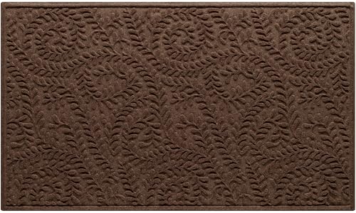 WaterHog Boxwood Front Door Mat Indoor Outdoor Entrance, All-Weather Mats | Heavy Duty Outdoor Doormats, Non-Slip Rubber Backing, Dirt & Moisture Trapper, Low Profile, Made in USA, 35"x59", Dark Brown - color: Dark Brown, size: Large 35"x59" (3’x5’)