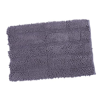 Garneck Chenille Extra Thick Non Slip Bath Rug Mat for Entryway Structure Machine Washable and Highly Absorbent Deep Grey - color: Dark Grey